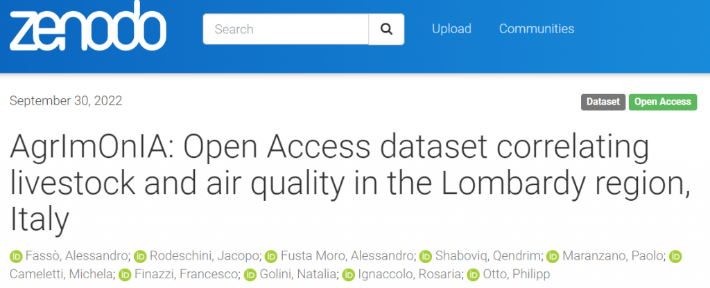 Il dataset del progetto AgrImOnIA è online e disponibile in open access